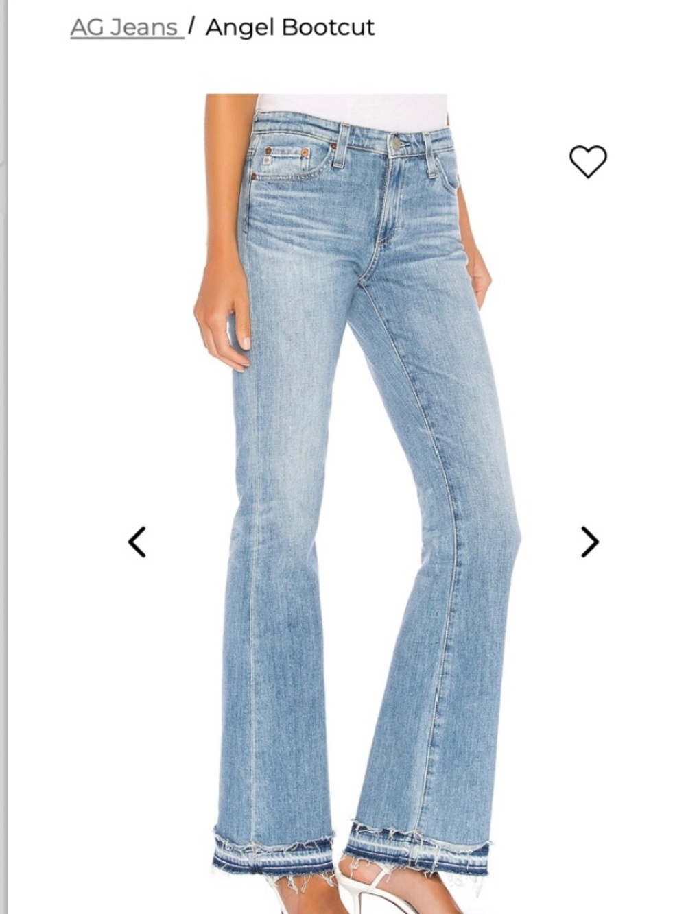 AG Adriano Goldschmied~Size 27x32~Angel Bootcut ~Cotton Frayed Hem Jeans